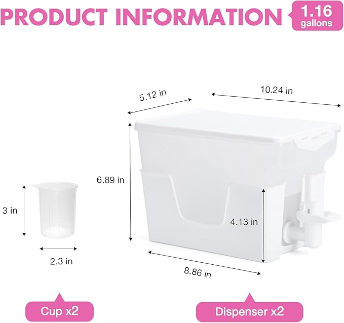 Laundry Beads Dispenser and 1.16 Gallons Liquid Laundry Detergent Dispenser（2 Packs）