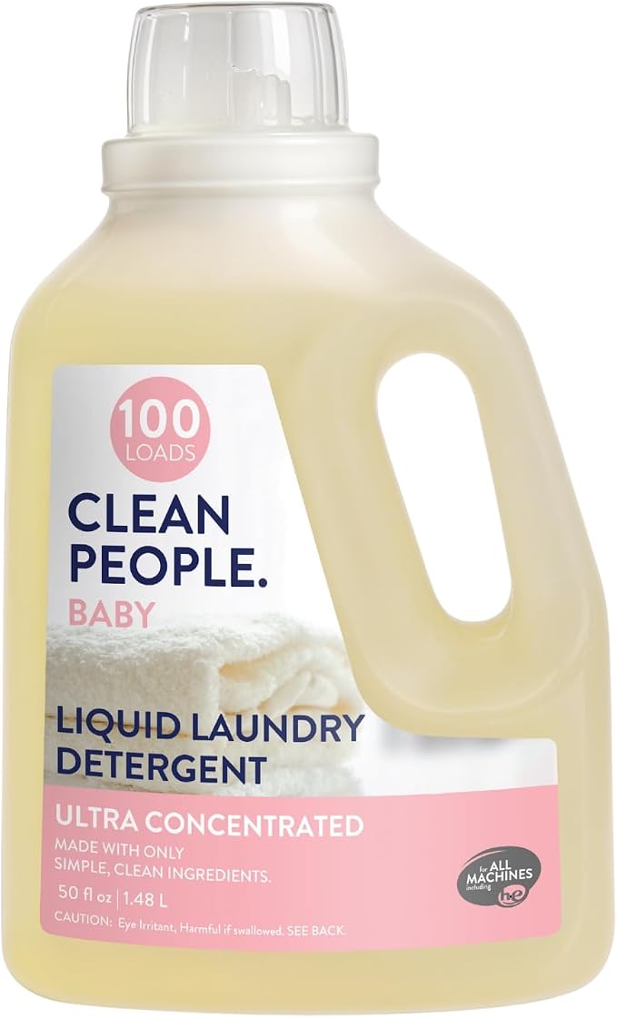 The Clean People Liquid Laundry Detergent - Recyclable Packaging, Stain Fighting - Ultra Concentrated, Laundry Soap - Baby Laundry Detergent, 200 Loads