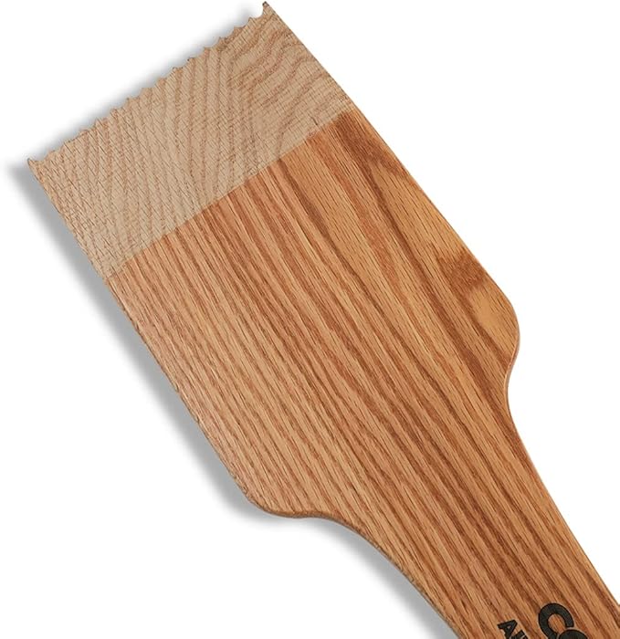 CONSDAN Wood Grill Scraper, Soild Oak Wooden Grill Brush, Grill Scraper for Outdoor Grill, Bristle Free Grill Scrapers, Grill Grate Cleaner Safe Wood Grill Brusher