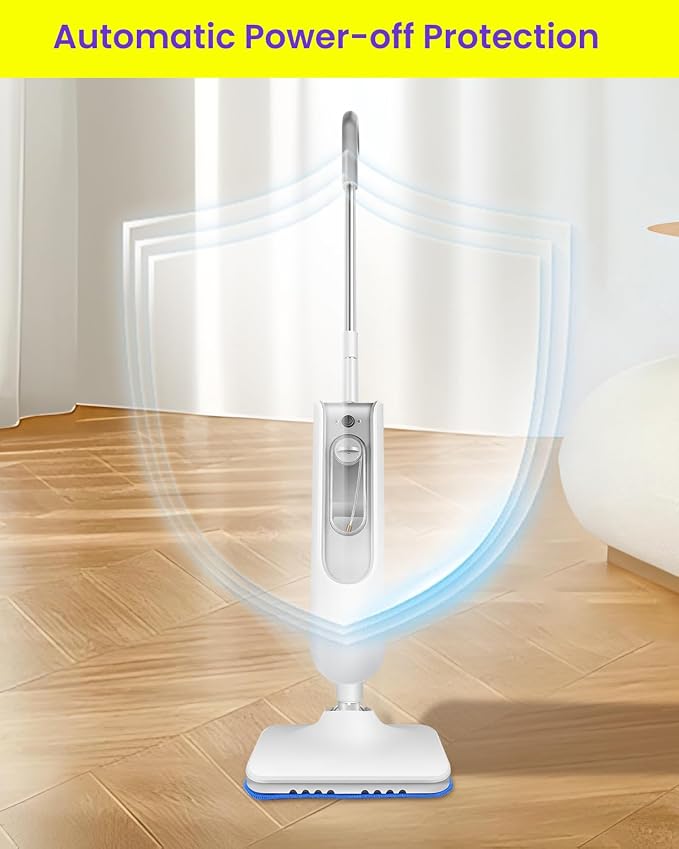Steam Mop for Floor Cleaning, Effortless Ergonomic Design Floor Steamer for Hardwood and Tile, Adjustable Steam Modes, 1500W High Power, 16.4ft Cord, 400Ml XL Tank, 2 Washable Pad (1) (6)