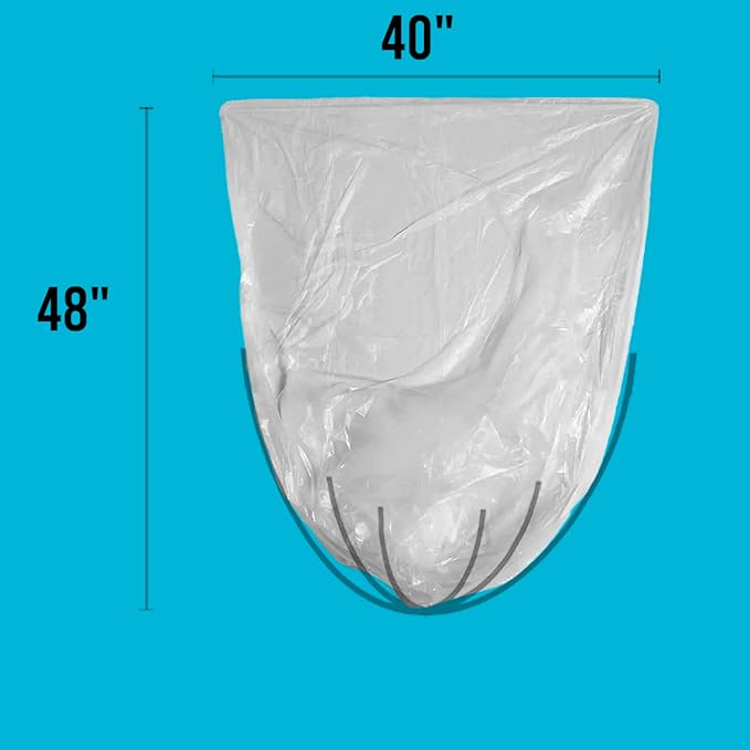 BEIDOU-PAC 40-45 Gallon Trash Bags, 250 Count Bulk, Heavy Duty Clear Plastic Recycling Garbage Bags, Multi-purpose Can Liners for Business Home Commercial, Industrial Contractors, Storage, Outdoor