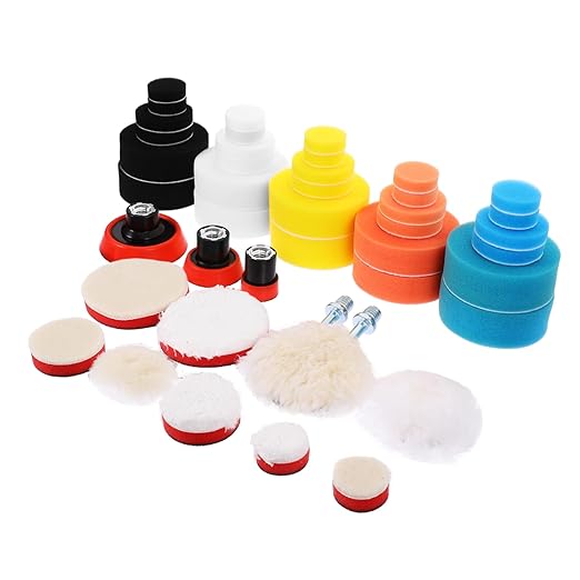 GLEAVI 1set Polishing Sponge Pad Wheel for Cars Self-Adhesive Buffing Pads for Drill Attachments Auto Waxing and Detailing Kit Versatile Sponge Buffers for Vehicle Scratch Repair