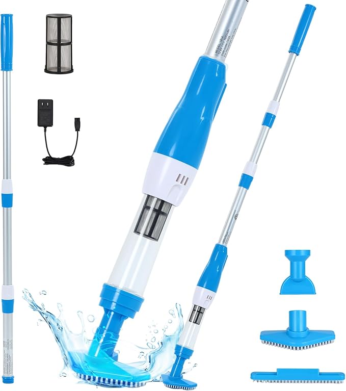 4 in 1 Cordless Rechargeable Small Pool Vacuum spa hot tub 90 Mins Running Time, 12 Gallons/Min Powerful Suction 2026 new
