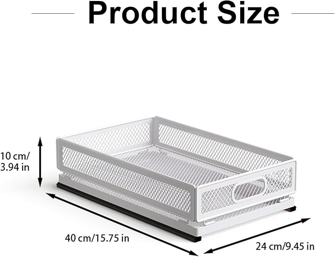 Pull Out Cabinet Organizer, Slide Out Drawers Fixed with Adhesive Nano Film, Pantry Shelves Sliding Drawer Storage Organization for Kitchen/Bathroom/Bedroom (15.7*9.4*3.9inch/40*24*10cm)