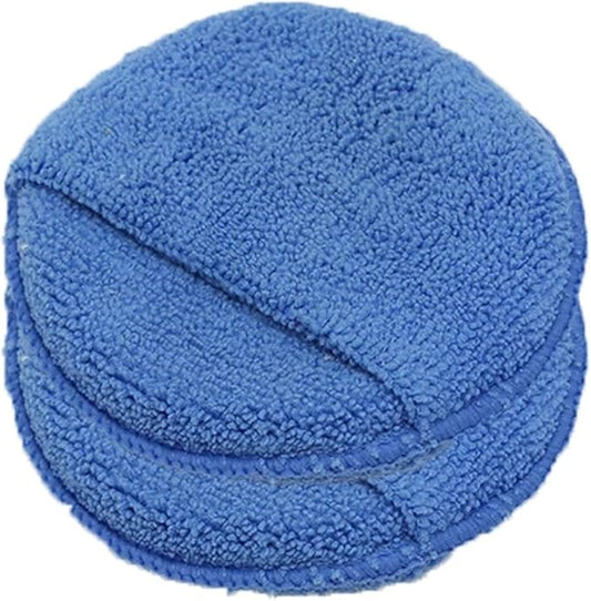 2/5/10Pcs 5-inches Microfiber Wax Applicator Pad Ultra Soft Car Polishing Sponge with Finger Pocket Auto Care Polish Foam Sponge(Blue 2Pcs)