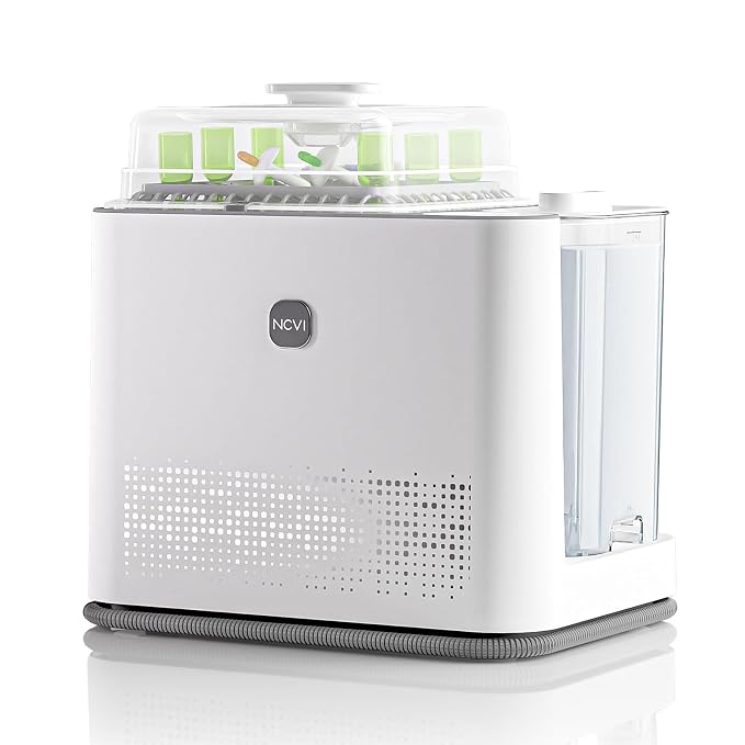 NCVI Large Baby Bottle Washer Sterilizer and Dryer Holds 6 Bottles & Pump Parts, Hospital-Grade Steam Sanitizer for Newborn & Multiple Feedings, Clean Machine for Busy Moms