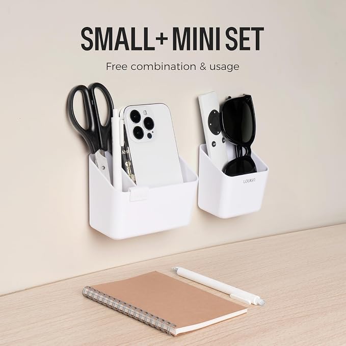 LOUKIN Whiteboard Accessories Bundle | Magnetic Dry Erase Eraser (Gray) & Magnetic and Adhesive Marker Holder & Whiteboard Cleaner (3.4 fl oz)