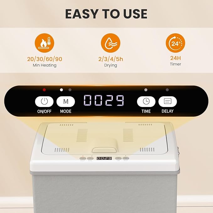 Electactic Towel Warmer for Bathroom, 35L Foldable Hot Towel Warmer Bucket with 24H Timer, Heat&Dryer 2 in 1 Blanket Warmer with 2 Hanging Hooks, Fits 3 Oversized Towels or 2 Bathrobes for Home & Spa