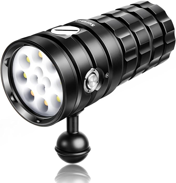 Starshine SR 10000 Lumens Dive Light - Professional Underwater Video Light with 95 CRI, 6500K White Light, USB-C Rechargeable, for Diving/Underwater Photography (IP68 Waterproof, 120m Depth)