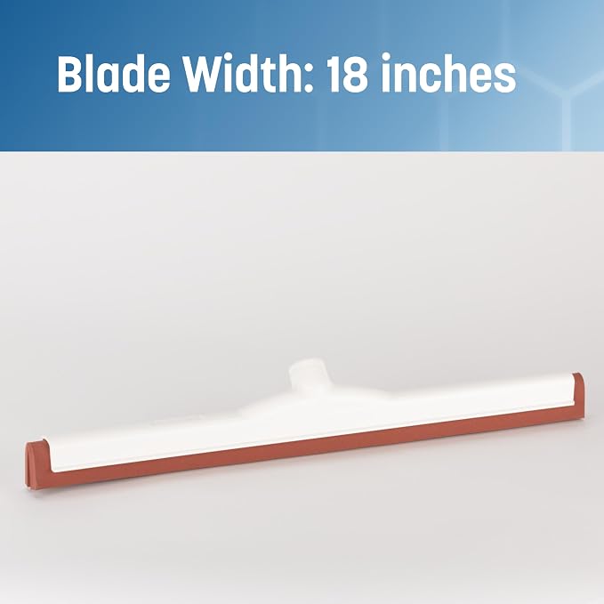 SPARTA Flo-Pac Moss Foam Floor Squeegee Window Squeegee with Plastic Frame for Floor, Bathroom, Kitchen, Concrete, Tile, Garage, Commercial Use, 18 Inches, Red, (Pack of 10)