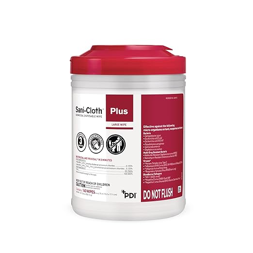 Sani-Cloth Plus Hard Surface Disinfectant Wipe, 160 Count, Q89072 - Case of 12 = 1920 Wipes