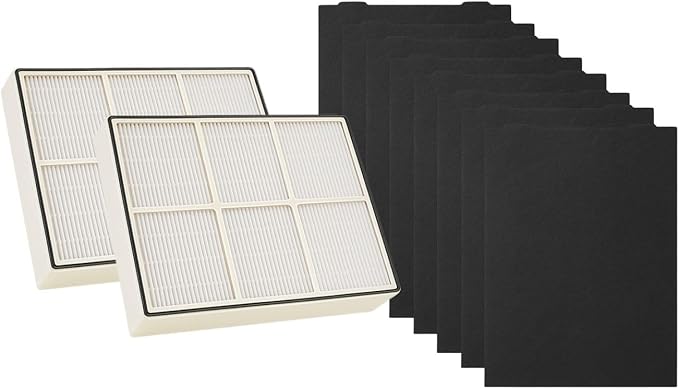 Nispira 1183051 83374 83377 True HEPA Filter (Small) for Whirlpool Whispure/Kenmore Air Purifier Models AP150 AP250 AP25030K APR25530L 83353, 83234, 42-83234 with 4 Pre-Carbon Pre Filters, 2 Set