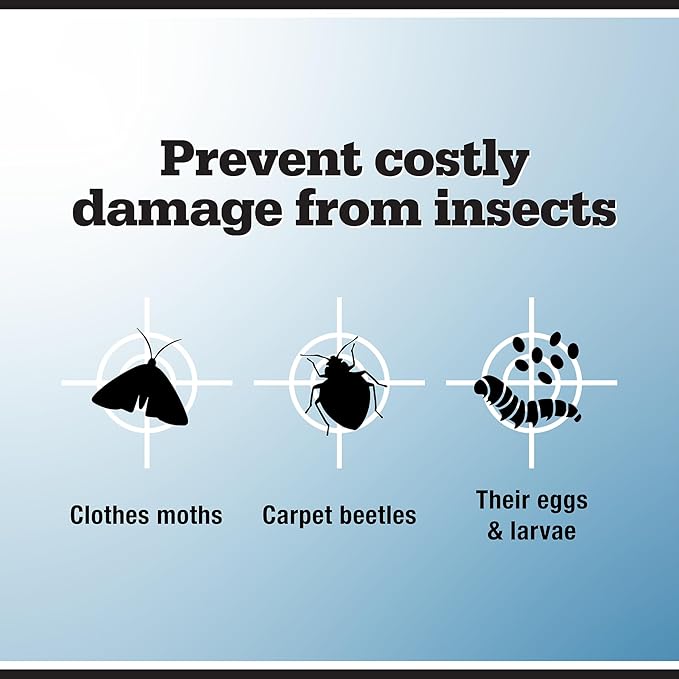 Reefer Galler NO Moth Closet Hanger - Kills Clothes Moths, Carpet Beetles, Eggs & Larvae, 6 Pack
