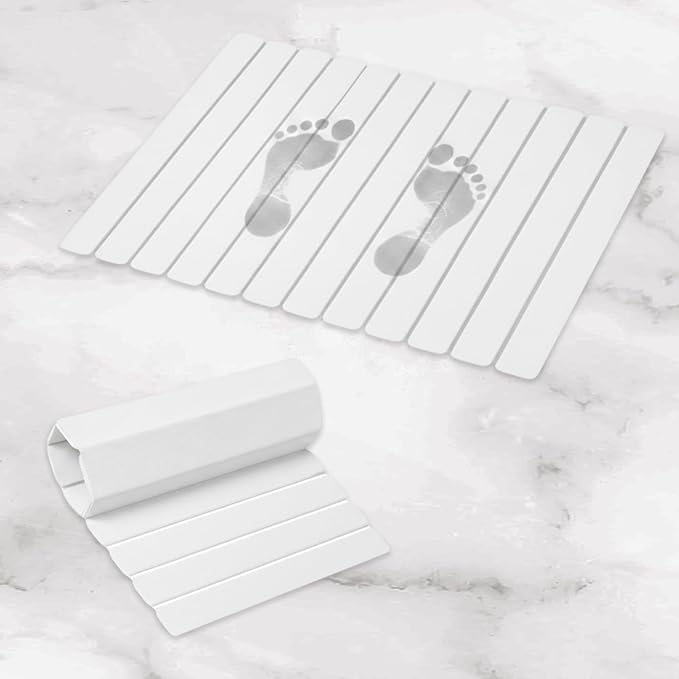 Stone Dish Drying Mat 24" x 16" – Dish Drying Stone – Large Diatomaceous Earth Drying Mat with Non-Slip Base – Quick Dry Kitchen & Bathroom Drying Pad for Dishes, Glassware & Bottles (Solid White)
