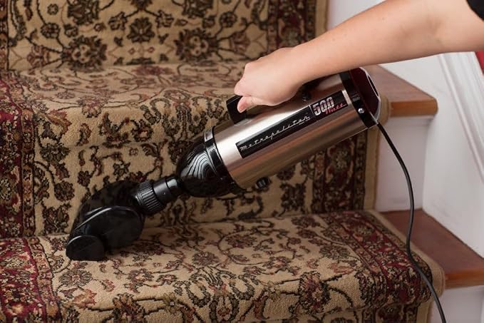 METROVAC Evolution Hand Vacuum - 120V, 504W, Powerful, Lightweight, Dry Pickup for Easy Cleanups in Home, Office, Car - Satin Nickel/Black Finish