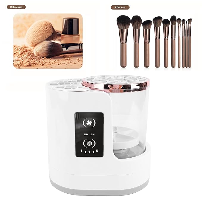 Electric Makeup Brush Cleaner,Multi Use Cosmetic Brush Cleaner, Automatic Makeup Brush Cleaner with Makeup Brush Dryer,Portable USB Deep Cleaning for All Size Makeup Brushes