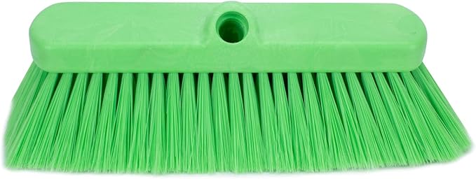 SPARTA 41278EC75 Flo-Thru Plastic Wall Scrub Brush, Equipment Brush With Soft Nylex Bristles For Industrial Kitchens, Hospitals, Commercial Cleaning, 4 Inches, Lime, (Pack of 12)