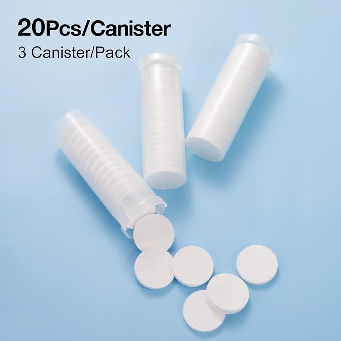 Disposable Compressed Face Towels: Refills for Reitow Hot Towel Dispenser - 60 Pcs (3 Buckets) Makeup Remover Towels - 100% Rayon/Soft/Biodegradable - for Travel Camping Hiking Spa Salon