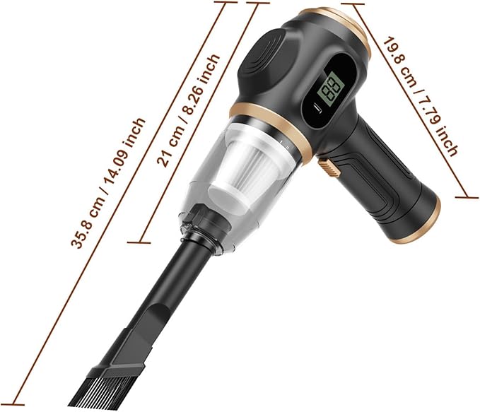 Portable Electric Air Duster, Cordless Mini Air Blower, Rechargeable Handheld Car Dust Vacuum Cleaner Multi Nozzles for Keyboard, PC, Car, Home, Outdoor Cleaning