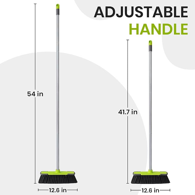 Indoor Broom and Dust mop, Broom and Mop Set for Floor Cleaning