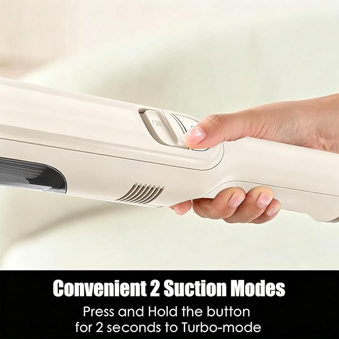 Handheld Vacuum Cordless, Lightweight 1.4lb with Powerful Suction, Charging Dock, Single Touch Empty and Detachable Dust Cup, Portable Mini Car Vac for Home Office and Pet Hair (Beige)
