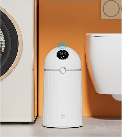 Bathroom Automatic Touchless Trash Can, Self Sealing and Self Changing, Smart Motion Sensor Trash Can with Lid, 2.7 Gallon Waterproof Small Bedroom Garbage Can