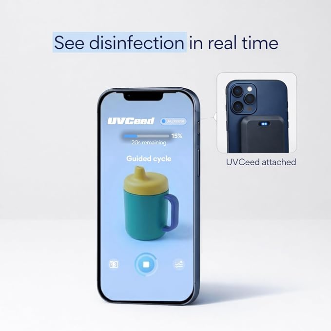 Portable UV Light Phone Sanitizer, Chemical-Free UV-C Disinfection for Phones and Surfaces, Designed by a Surgeon