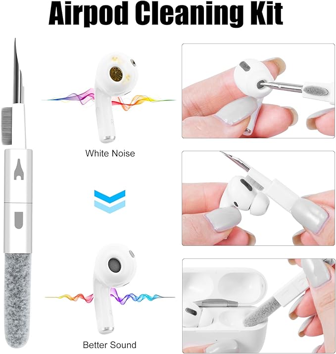 walrfid 20-in-1 Computer Keyboard Cleaner Kit, Laptop Screen Cleaning Spray for iPhone AirPods Cell Phone MacBook iPad Pro, 15-in-1 Electronic Clean Brush Tool for Earbuds iPod PC Monitor TV Earphone