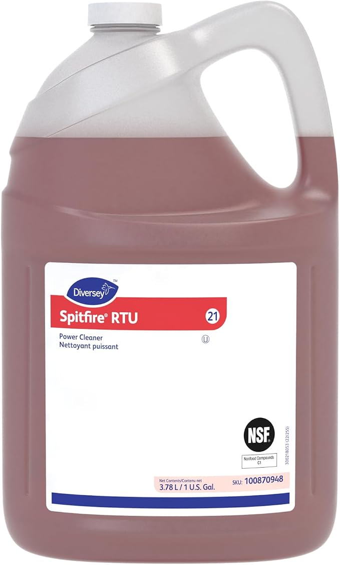 Spitfire Diversey SC 100870948 RTU Liquid Power All-Purpose Cleaner, Heavy Duty Degreaser for Shops & Kitchens, Pine Scent, Ready-to-Use Refill, 1-Gallon