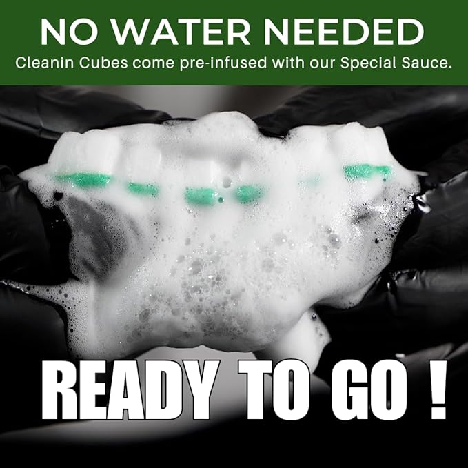 Lithium Cleaning Cubes- Hydrating Car Cleaner Interior for Leather, Plastic, Carpet, Vinyl, and Tesla Vegan Leather - Non Toxic and Color Safe Interior Car Cleaner