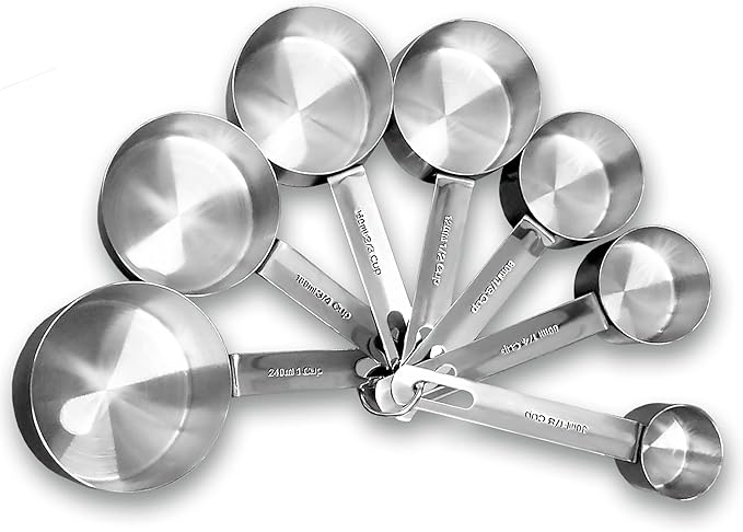 7-Piece Stainless Steel Measuring Cup Set [Upgraded]