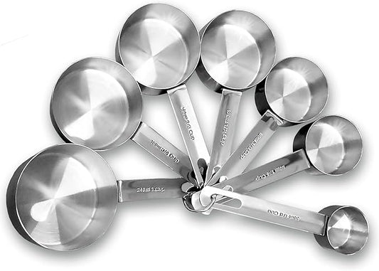 7-Piece Stainless Steel Measuring Cup Set [Upgraded]