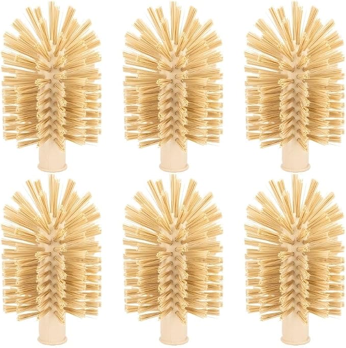 SPARTA Multi-Purpose Valve Brush Pipe Brush, Round Brush with Polyester Bristles, Color Coded for Commercial Cleaning, Kitchen, Restaurant, Bathroom, Plastic, 7.1 X 4 X 7.1 Inches, Tan, (Pack of 6)