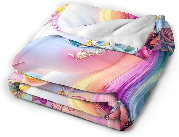 Tijuboni Pink Unicorn Throw Blanket Unicorn Gifts for Girls Women Boys Men Kids Adults Soft Flannel Fleece Blanket for Couch Sofa Bed Home Decor 60"x80"