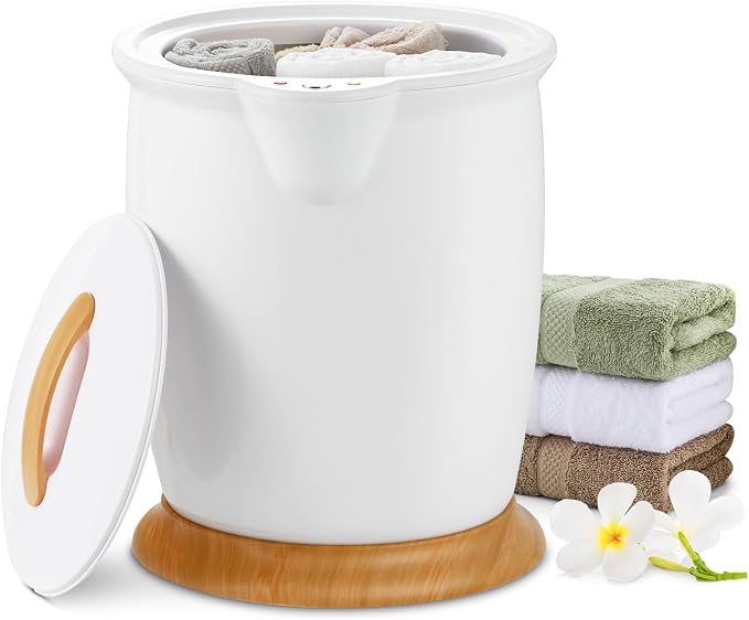 WELLHUT Towel Warmer Bucket Towel Warmers for Bathroom with Fragrance Holder, Luxury Spa Hot Towel Warmer, Towel Heater, Auto Shut Off, Holds Two 40"X70" Oversized Towels, Bathrobes, Blankets