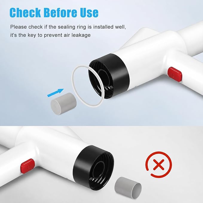 Fast Toilet Plunger High Pressure with Storage Bag, Heavy Duty Air Drain Blaster & Unclogger Tool, Clog Remover Kit & Toilet Snake Alternative for Bathroom, Toilets, Sinks, Tubs, Pipes (White)