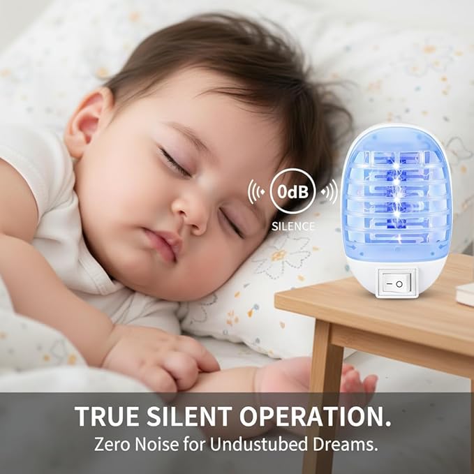 6Pack Bug Zapper Indoor Plug in Mosquito Zapper Indoor,Mosquito Killer for Baby Room,Bedroom&Nursery,Fruit Fly Zapper Insect Killer with Blue Light,Plug in Gnat Killer for Kitchen&Indoor Plant