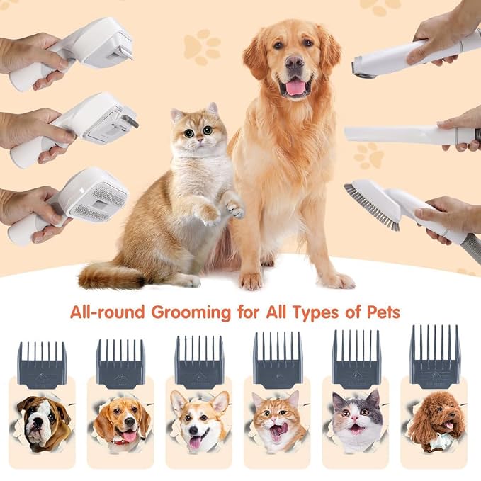 axGear Pet Hair Vacuum Dog Cat Grooming Kit Clipper Brush Hair Trim