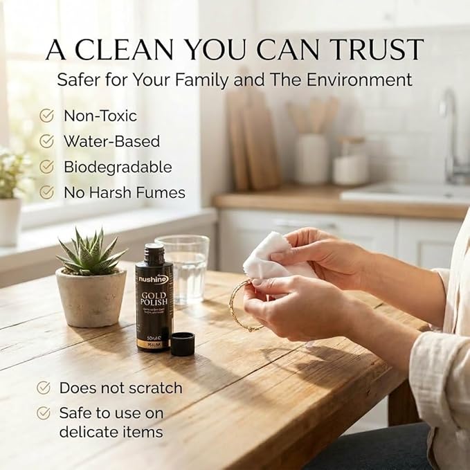 Nushine Gold Polish 1.7 Oz - Ecofriendly Formula Works Effortlessly With Beautiful Results