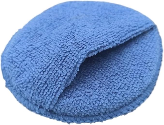 10/1Pcs 5-Inch Microfiber Wax Applicator Pad - Ultra Soft Car Polishing Sponge with Finger Pocket for Care(Blue 1Pcs)