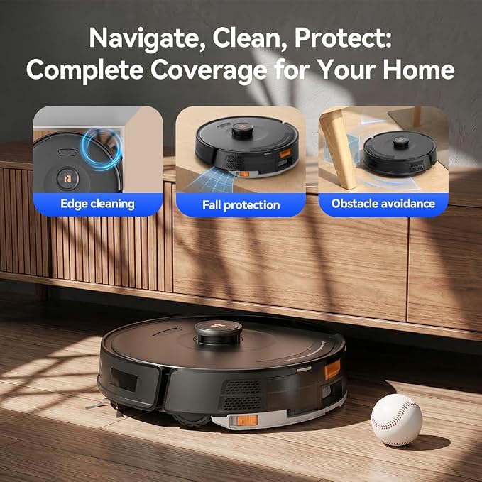 Robot Vacuum 38,000 Pa Robot Vacuum Mop,120Day Self Emptying Vacuum Robot,Lidar Navigation,5G 2.4GWiFi APP Aspirateur Robot,Self-Charging Robot Vacuums for Pet,Floor,Carpet R11 Max Black