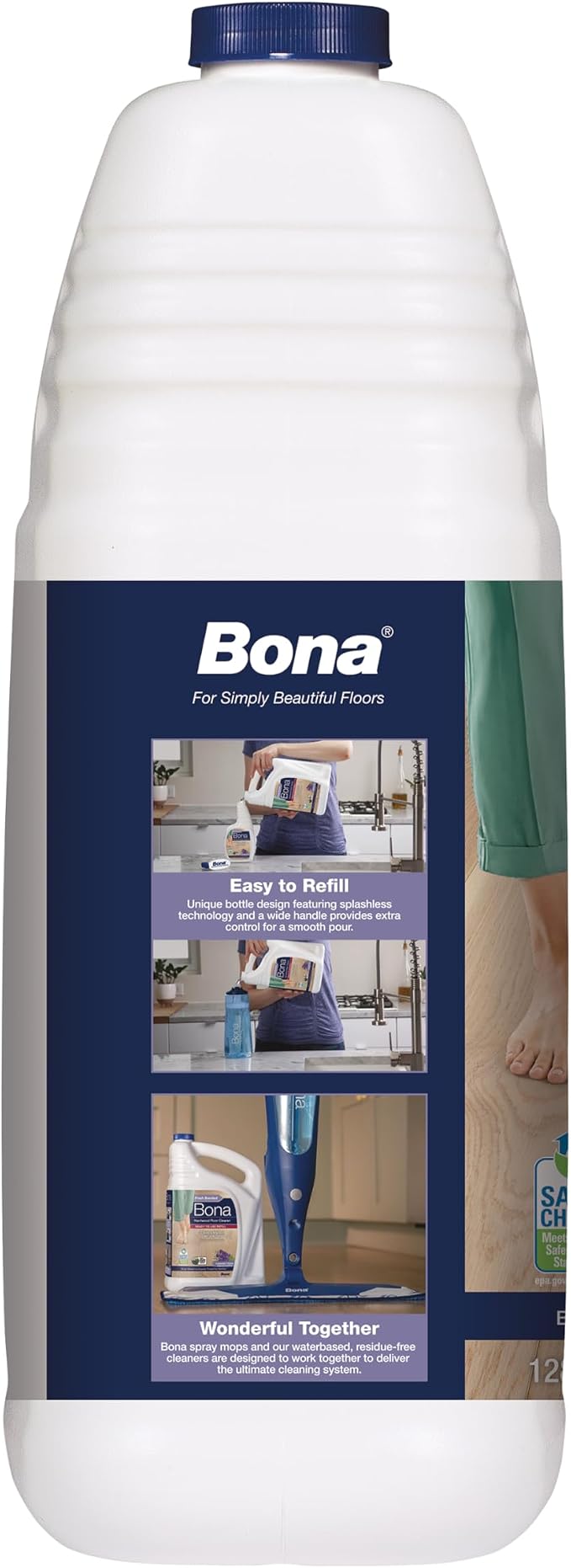 Bona Hardwood Floor Cleaner Refill - 128 fl oz - Lavender Thyme Scent - Residue-Free Floor Cleaning Solution Spray Mop and Spray Bottle Refill - For Wood Floors