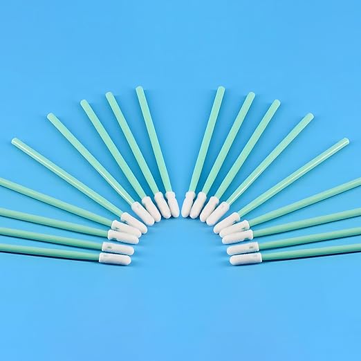 Fiber Optic Cleaning Swabs: 100 Pointed Tips for 1.25mm LC/MU | 100 Round Tips for 2.5mm SC/ST, for Optical Connector and Camera Lens Cleaning, 200pcs