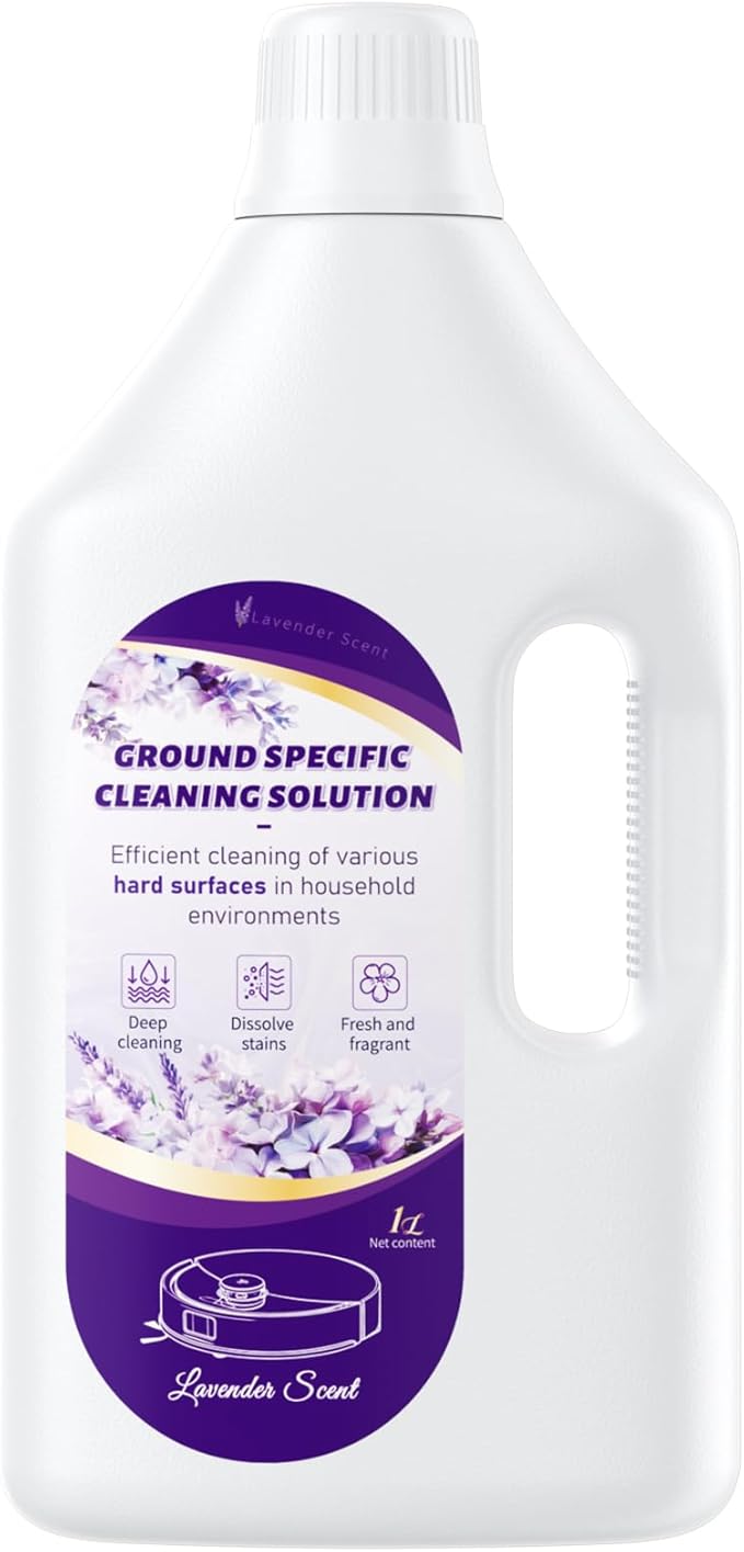 1 L Floor Cleaning Solution Lavender Scent, Compatible with Roborock/Shark/Bissell/Swiffer/IRobot/Eufy Quick Drying Without Residue Suitable for All Robot Vacuums and Wet Dry Dual-Use Vacuum Cleaners