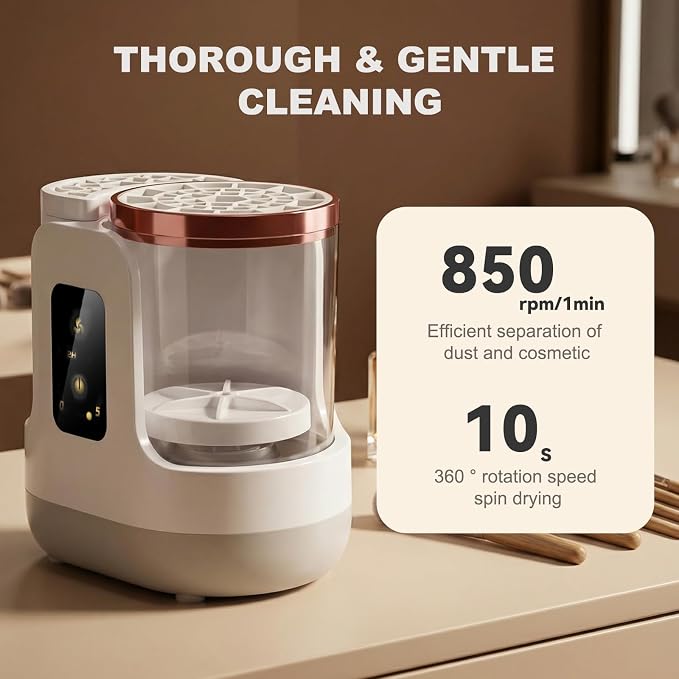2026 Upgraded 3-in-1 Electric Makeup Brush Cleaner & Dryer, Automatic Deep Cleaning Brush Washer Machine for All Sizes, USB-Powered Portable Cosmetic Brush Cleaner for Foundation, Blush & Sponges