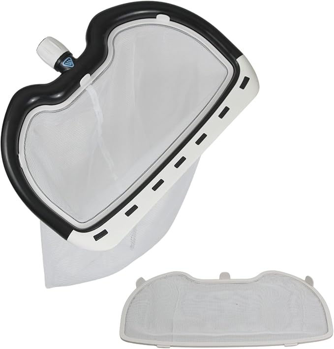 Wessel-Werk Pool Net Skimmer with 2-in-1 Swimming Pool Leaf Net & Fine Mesh Pool Skimmer Net with Sturdy Frame & Rubber Guard, Compression Cuff Fits 1.25-inch Poles