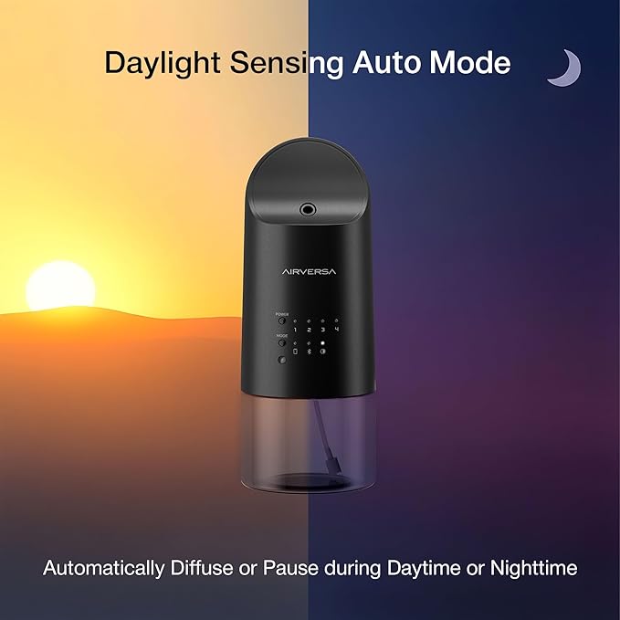 Airversa Smart Waterless Diffuser Plug in Wall for Essential Oils, 160mL, App Control Scent Diffuser with Buttons, Up to 800 sq ft, Oil Diffuser for Home, Room, Spa, Office, Studio, ANP Black Kit