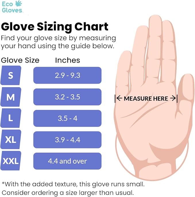 Eco Gloves Biodegradable BLUE VIOLET Nitrile Disposable Gloves, 4 Mil, Powder Free, Latex Free, Food Safe,Tattoo, Cleaning