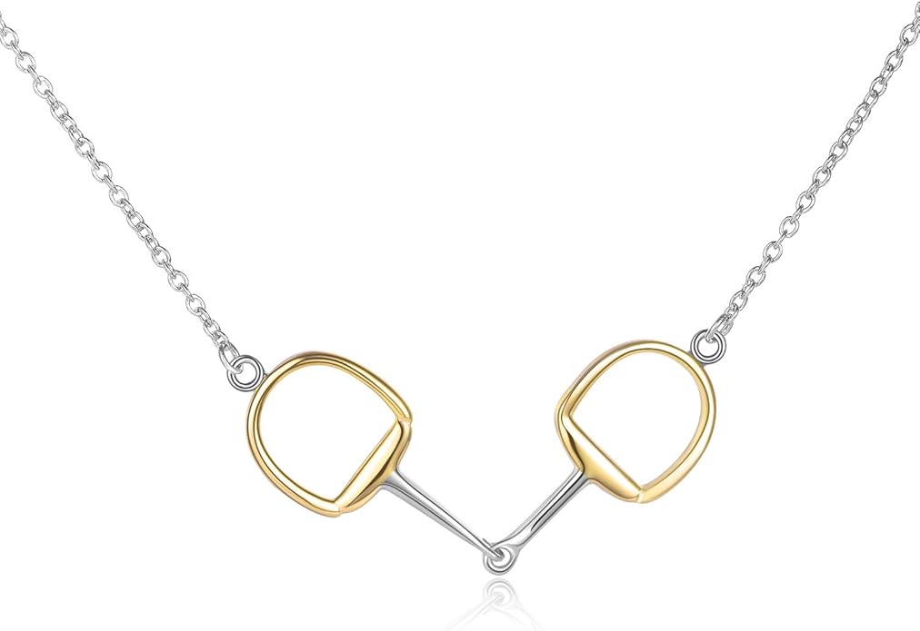 Horse Gift Jewelry 925 Sterling Silver Horse Snaffle Pendant Necklace Horse Gift for Women Girls