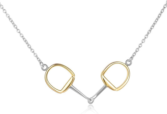 Horse Gift Jewelry 925 Sterling Silver Horse Snaffle Pendant Necklace Horse Gift for Women Girls